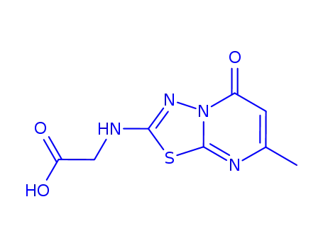Molecular Structure of 98755-31-8 (N-(7-methyl-5-oxo-5H-[1,3,4]thiadiazolo[3,2-a]pyrimidin-2-yl)glycine)