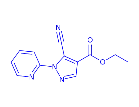 Molecular Structure of 98475-62-8 (ethyl 5-cyano-1-(pyridin-2-yl)-1H-pyrazole-4-carboxylate)