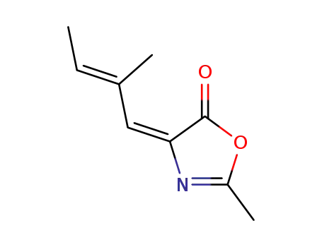 2-Oxazolin-5-one,2-methyl-4-(2-methyl-2-butenylidene)-(6CI)
