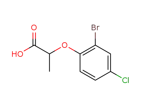 Molecular Structure of 98590-32-0 (2-(2-BROMO-4-CHLOROPHENOXY)PROPANOIC ACID)