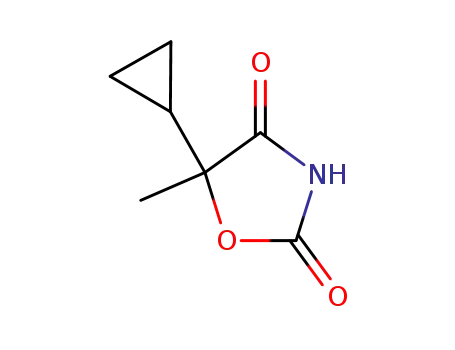 Molecular Structure of 98547-52-5 (2,4-Oxazolidinedione,5-cyclopropyl-5-methyl-(6CI))