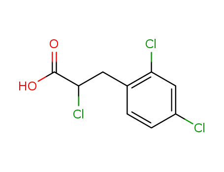 Molecular Structure of 98589-02-7 (2-CHLORO-3-(2,4-DICHLOROPHENYL)PROPANOIC ACID)