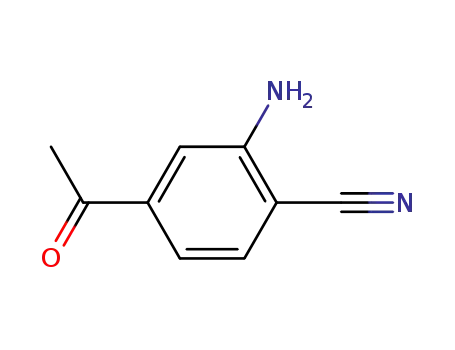 Molecular Structure of 98012-86-3 (Benzonitrile, 4-acetyl-2-amino- (9CI))