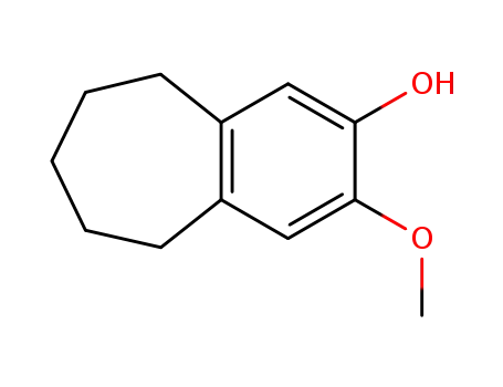Molecular Structure of 945-60-8 (3-methoxy-6,7,8,9-tetrahydro-5H-benzo[7]annulen-2-ol)
