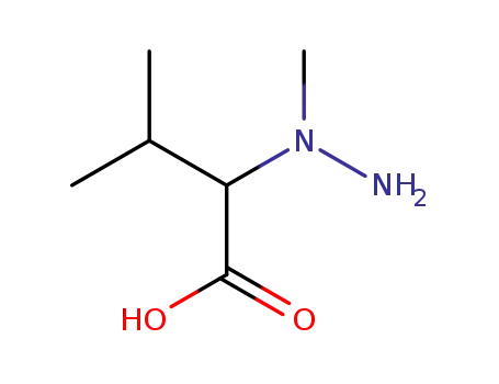 Molecular Structure of 98275-78-6 (Butanoic acid, 3-Methyl-2-(1-Methylhydrazinyl)