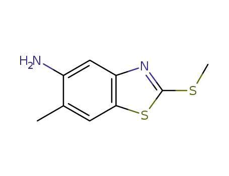 Molecular Structure of 98953-77-6 (Benzothiazole, 5-amino-6-methyl-2-(methylthio)- (6CI))