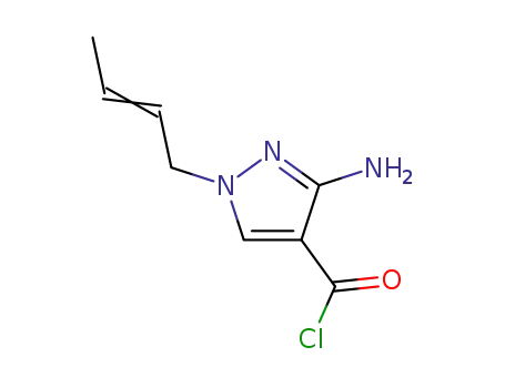 1H-피라졸-4-카르보닐 클로라이드, 3-아미노-1-(2-부테닐)-(9CI)