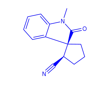 Molecular Structure of 947184-91-0 ((1R,2R)-1'-METHYL-2'-OXOSPIRO[CYCLOPENTANE-1,3'-INDOLINE]-2-CARBONITRILE)