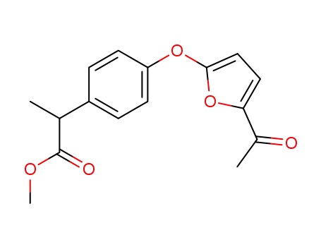 Molecular Structure of 99834-91-0 (methyl 2-{4-[(5-acetylfuran-2-yl)oxy]phenyl}propanoate)