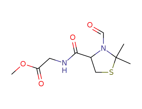 Molecular Structure of 99167-92-7 ((R)-N-(3-FORMYL-2,2-DIMETHYL-THIAZOLIDINE-4-CARBOXY)-GLYCINE METHYL ESTER)