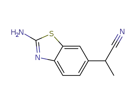 Molecular Structure of 99739-16-9 (6-Benzothiazoleacetonitrile,2-amino-alpha-methyl-(9CI))