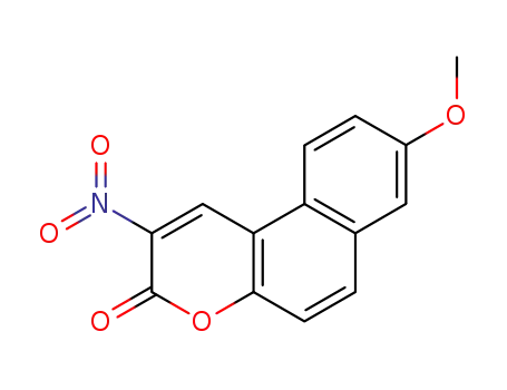 Molecular Structure of 94740-88-2 (8-methoxy-2-nitro-3H-benzo[f]chromen-3-one)