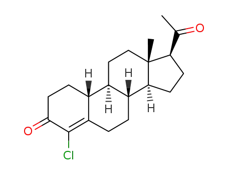 Molecular Structure of 99950-46-6 ((17beta)-17-acetyl-4-chloroestr-4-en-3-one)
