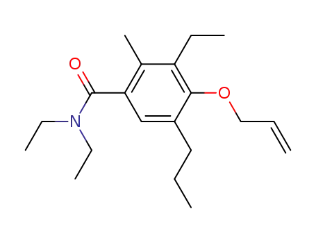 Molecular Structure of 94755-15-4 (4-(Allyloxy)-5-propyl-N,N,3-triethyl-o-toluamide)