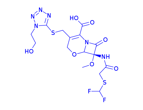 (6R-cis)-7-[[[(Difluoromethyl)thio]acetyl]amino]-3-[[[1-(2-hydroxyethyl)-1H-tetrazol-5-yl]thio]methyl]-7-methoxy-8-oxo-5-oxa-1-azabicyclo[4.2.0]oct-2-ene-2-carboxylic acid
