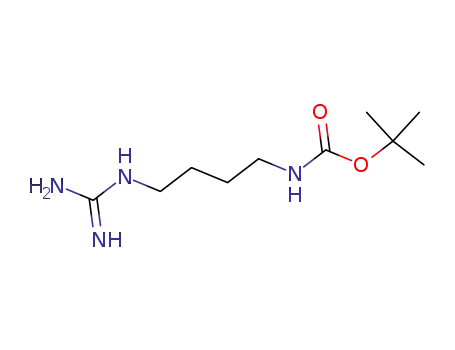 Molecular Structure of 99733-14-9 (Tert-butyl (4-guanidinobutyl)carbamate, 97%)