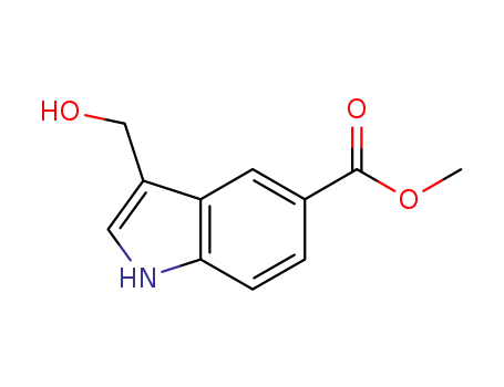 Molecular Structure of 947412-98-8 (3-(HYDROXYMETHYL)-1H-INDOLE-5-CARBOXYLIC ACID METHYL ESTER)