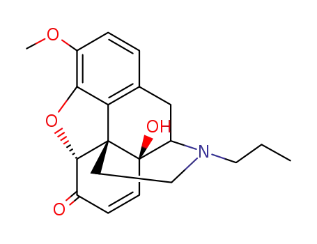Molecular Structure of 99307-36-5 (7,8-Didehydro-4,5α-epoxy-14-hydroxy-3-methoxy-17-propylmorphinan-6-one)