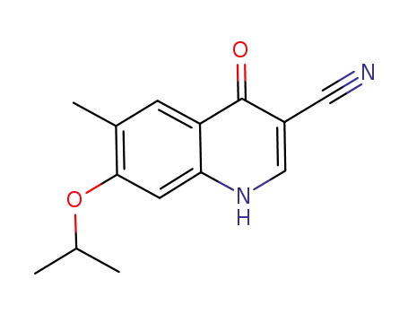 Molecular Structure of 947339-94-8 (7-isopropoxy-6-methyl-4-oxo-1H-quinoline-3-carbonitrile)