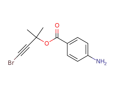 Molecular Structure of 99990-28-0 (3-bromo-1,1-dimethylprop-2-yn-1-yl 4-aminobenzoate)