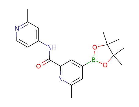 Molecular Structure of 947179-30-8 (2-PYRIDINECARBOXAMIDE, 6-METHYL-N-(2-METHYL-4-PYRIDINYL)-4-(4,4,5,5-TETRAMETHYL-1,3,2-DIOXABOROLAN-2-YL)-)