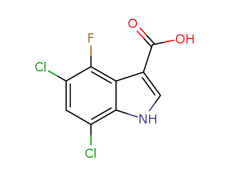 Molecular Structure of 948581-70-2 (1H-Indole-3-carboxylic  acid,  5,7-dichloro-4-fluoro-)
