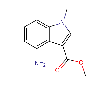 Molecular Structure of 109175-12-4 (1H-Indole-3-carboxylicacid,4-amino-1-methyl-,methylester(9CI))