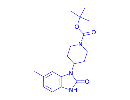 Molecular Structure of 950772-99-3 (tert-Butyl 4-(6-methyl-2-oxo-2,3-dihydro-1H-1,3-benzodiazol-1-yl)piperidine-1-carboxylate)