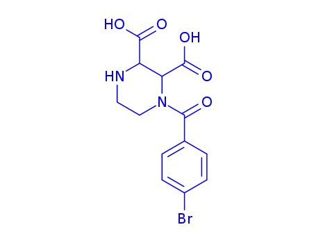 Molecular Structure of 94856-92-5 (1-(4-bromobenzoyl)piperazine-2,3-dicarboxylic acid)