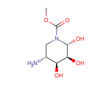 Molecular Structure of 94936-35-3 (1-Piperidinecarboxylicacid,5-amino-2,3,4-trihydroxy-,methylester,(2alpha,3beta,4beta,5alpha)-(9CI))