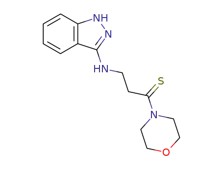 Molecular Structure of 100476-97-9 (Morpholine, 4-[3-(1H-indazol-3-ylamino)-1-thioxopropyl]-)