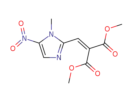 Molecular Structure of 94855-74-0 (dimethyl [(1-methyl-5-nitro-1H-imidazol-2-yl)methylidene]propanedioate)