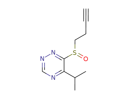 Molecular Structure of 100037-86-3 (6-(But-3-yne-1-sulfinyl)-5-isopropyl-[1,2,4]triazine)