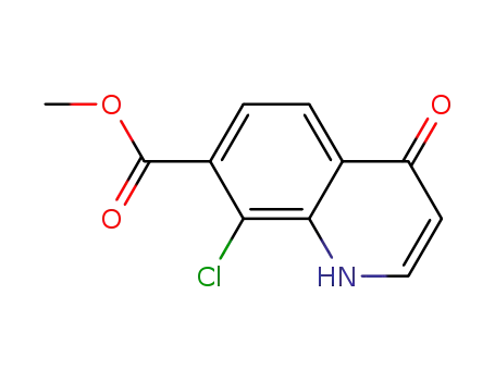 Molecular Structure of 948573-54-4 (8-CHLORO-4-OXO-1,4-DIHYDRO-QUINOLINE-7-CARBOXYLIC ACID METHYL ESTER)
