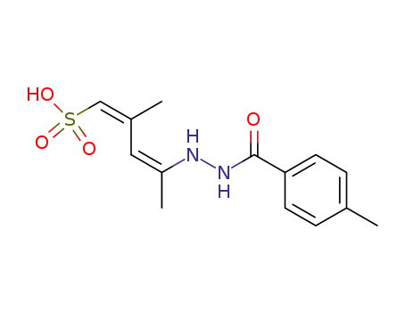Benzoic acid, 4-methyl-, 2-(1,3-dimethyl-4-sulfo-1,3-butadien-1-yl)hydrazide