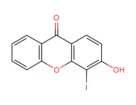 Molecular Structure of 69169-84-2 (9H-Xanthen-9-one, 3-hydroxy-4-iodo-)
