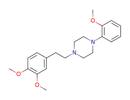 Molecular Structure of 1245-28-9 (1-[2-(3,4-dimethoxyphenyl)ethyl]-4-(2-methoxyphenyl)piperazine)