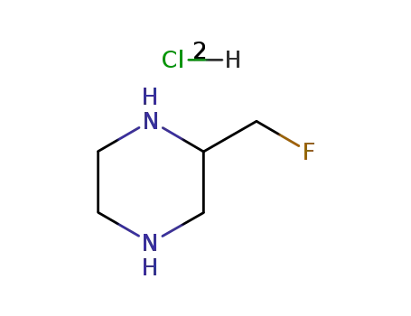 Molecular Structure of 116163-30-5 (2-(FLUOROMETHYL)PIPERAZINE DIHYDROCHLORIDE)