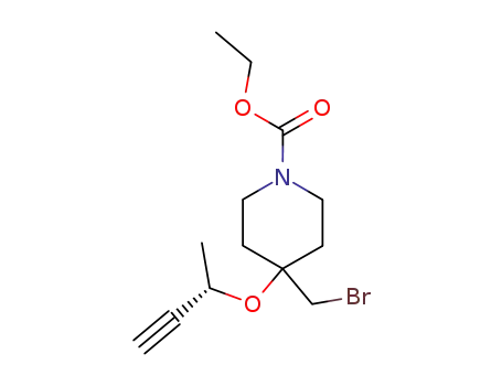 1-Piperidinecarboxylic acid,
4-(bromomethyl)-4-[(1-methyl-2-propynyl)oxy]-, ethyl ester, (S)-