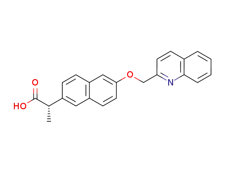 Molecular Structure of 123016-21-7 ([S,(+)]-α-Methyl-6-(2-quinolinylmethoxy)-2-naphthaleneacetic acid)
