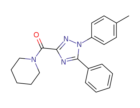 Molecular Structure of 115101-88-7 (1-{[1-(4-methylphenyl)-5-phenyl-1H-1,2,4-triazol-3-yl]carbonyl}piperidine)