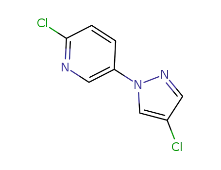 Molecular Structure of 1152719-84-0 (2-chloro-5-(4-chloro-1H-pyrazol-1-yl)pyridine)