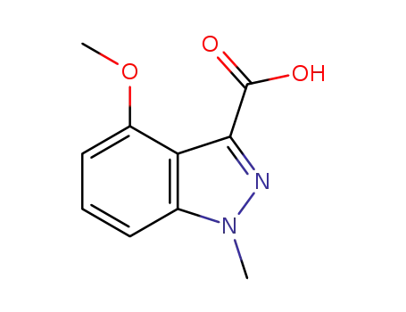 Molecular Structure of 1210745-11-1 (4-methoxy-1-methyl-1H-indazole-3-carboxylic acid)