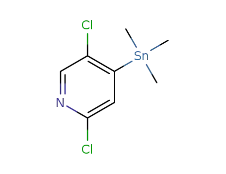 Molecular Structure of 1201787-84-9 (2,5-Dichloro-4-(trimethylstannyl)pyridine)