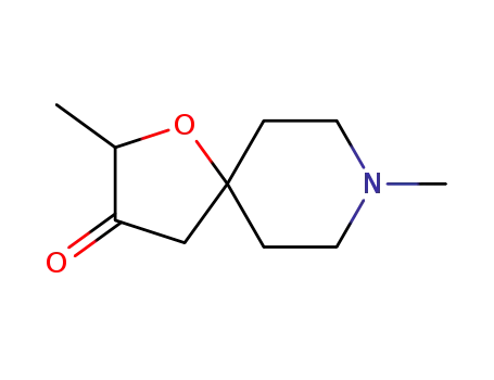 Molecular Structure of 123319-03-9 (1-Oxa-8-azaspiro[4.5]decan-3-one,2,8-dimethyl-)