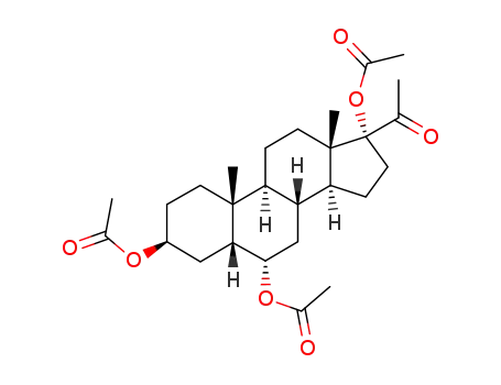 Molecular Structure of 113846-07-4 (pregnane-3,6,17-triol triacetate)