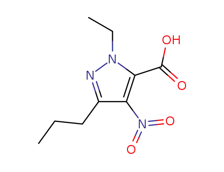 Molecular Structure of 139756-17-5 (1-ETHYL-4-NITRO-3-PROPYL-1H-PYRAZOLE-5-CARBOXYLIC ACID)