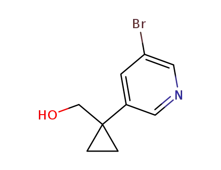 Molecular Structure of 1369503-74-1 ((1-(5-broMopyridin-3-yl)cyclopropyl)Methanol)