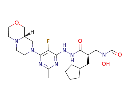 Cyclopentanepropanoic acid, α-[(forMylhydroxyaMino)Methyl]-, 2-[5-fluoro-6-[(9aS)-hexahydropyrazino[2,1-c][1,4]oxazin-8(1H)-yl]-2-Methyl-4-pyriMidinyl]hydrazide, (αR)-