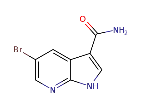 Molecular Structure of 1429309-37-4 (5-Bromo-1H-pyrrolo[2,3-b]pyridine-3-carboxamide)